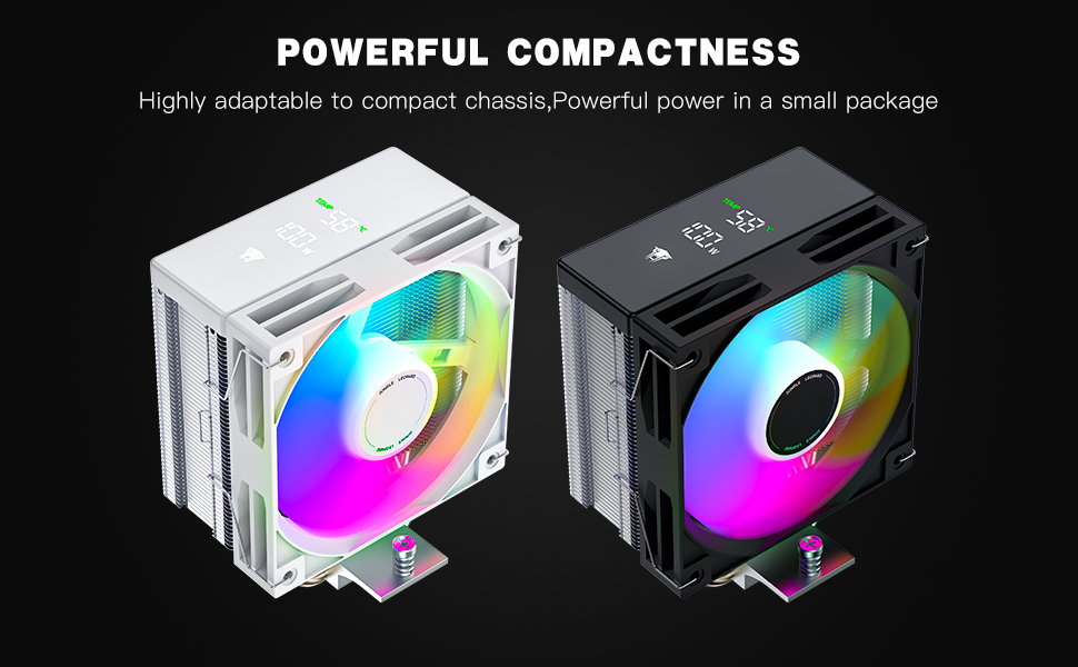 Система охолодження CPU TZMRIT KF401 DGT з дисплеєм, 12 см, 1600 RPM, 4-pin PWM вентилятор для Intel LGA 1700/1200/115X/1851 та AM4/AM5