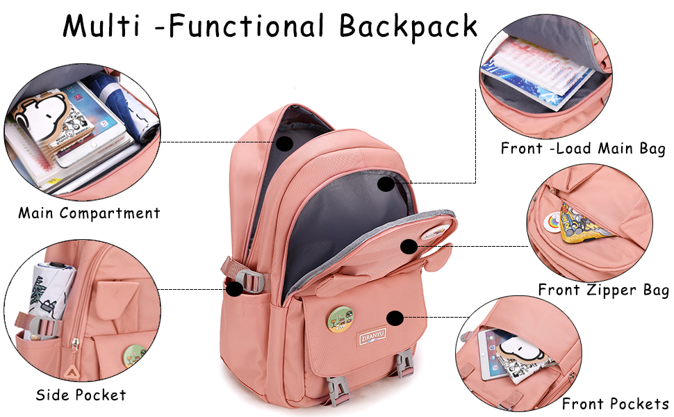 Жіночий рюкзак для школи, коледжу та подорожей, 15.6