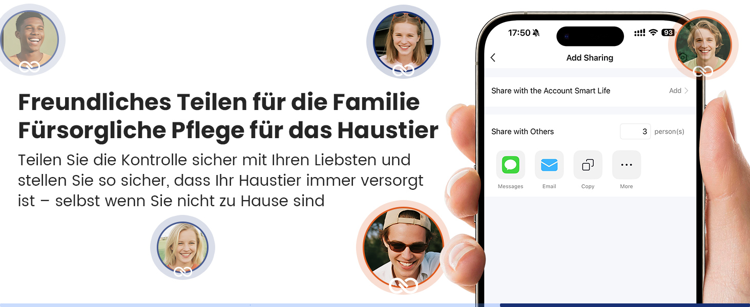 Автомат годування котів з App-керуванням, для 2 котів, регульована висота, 2 миски, 5-літровий бункер, з функцією запису голосу, таймер, WiFi