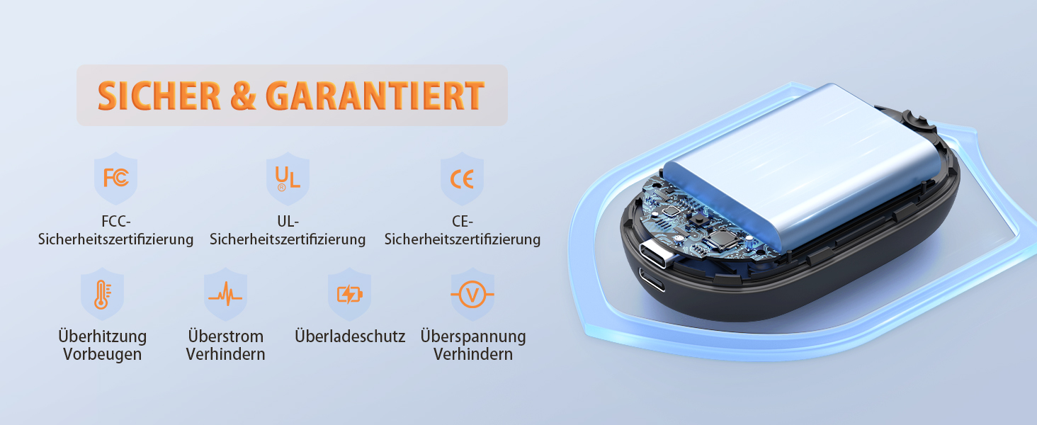 Електричні грілки для рук 2 шт. – Магнітні, швидко нагріваються, багаторазові USB-грілки з шнурком, компактні електричні грілки для активного відпочинку та дітей взимку