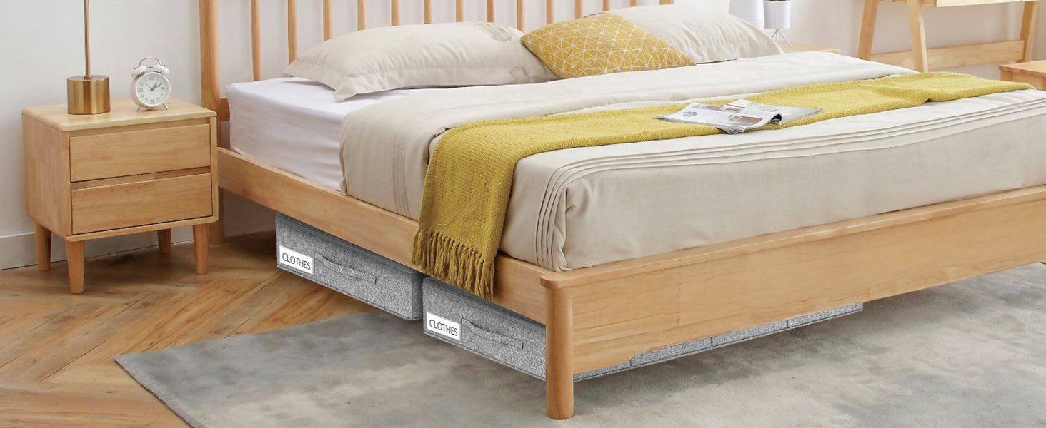 Коробки для зберігання під ліжко MePure, сірі, 2 шт. – 50л, з кришкою та блискавкою, для одягу, ковдр, постільної білизни, подушок, 76×38×17 см