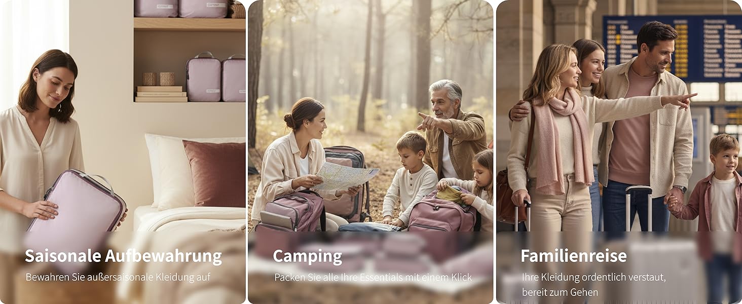 Набір кубиків-органайзерів для подорожей Cipway Kompressions, 6 шт. (білий, Mauve Pink)