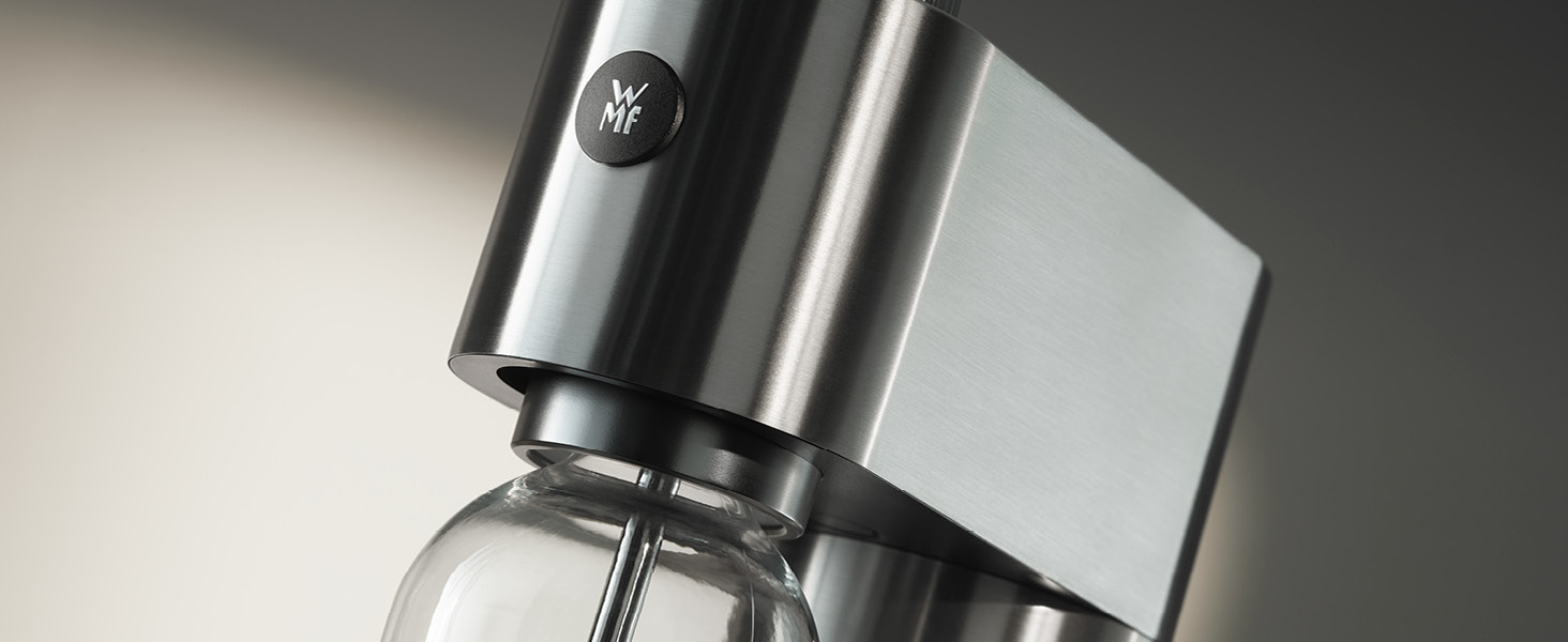WMF Element One: Автоматичний содовий апарат з нержавіючої сталі, 3 рівні газування, лава (срібний) – для приготування газованої води вдома