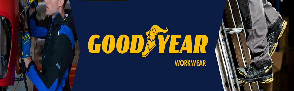 Черевики робочі Goodyear S1P/SRA/HRO для чоловіків, металозахисні, композитна підошва, розмір 42, чорно-жовті