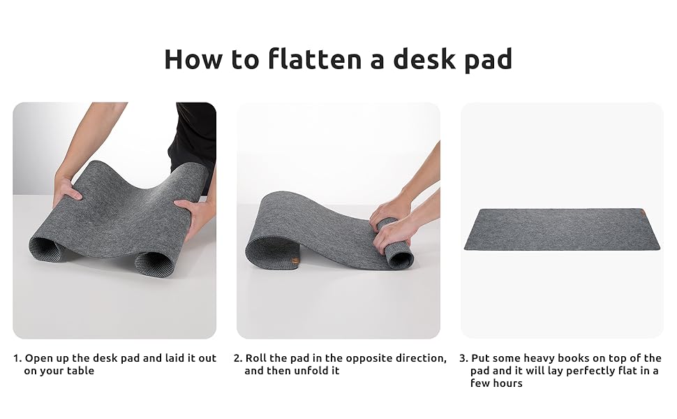 Підкладка на стіл YSAGi з фетру 90x40 см, антиковзка, для миші та клавіатури, офіс/домашній офіс, темно-сіра