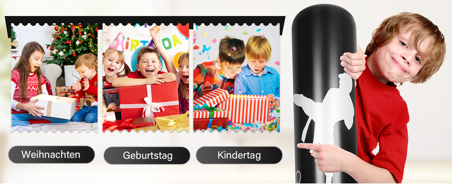 Надувний боксерський мішок для дітей 160см з насосом, 3-12 років, для MMA, карате, таеквондо