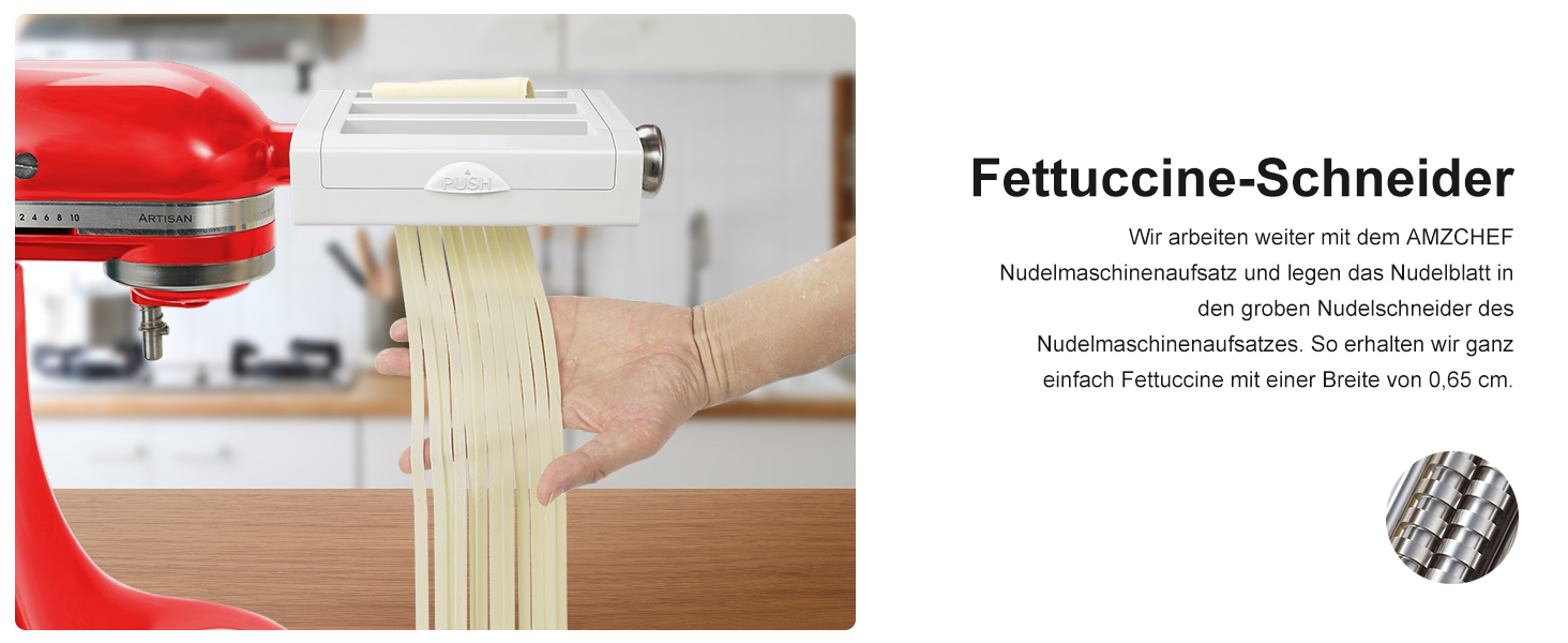 Набір насадок для пасти 3 в 1 для KitchenAid Artisan: ролик для тіста, різак для спагеті, різак для фетучині, сушарка для макаронів (без міксера, лише аксесуари)