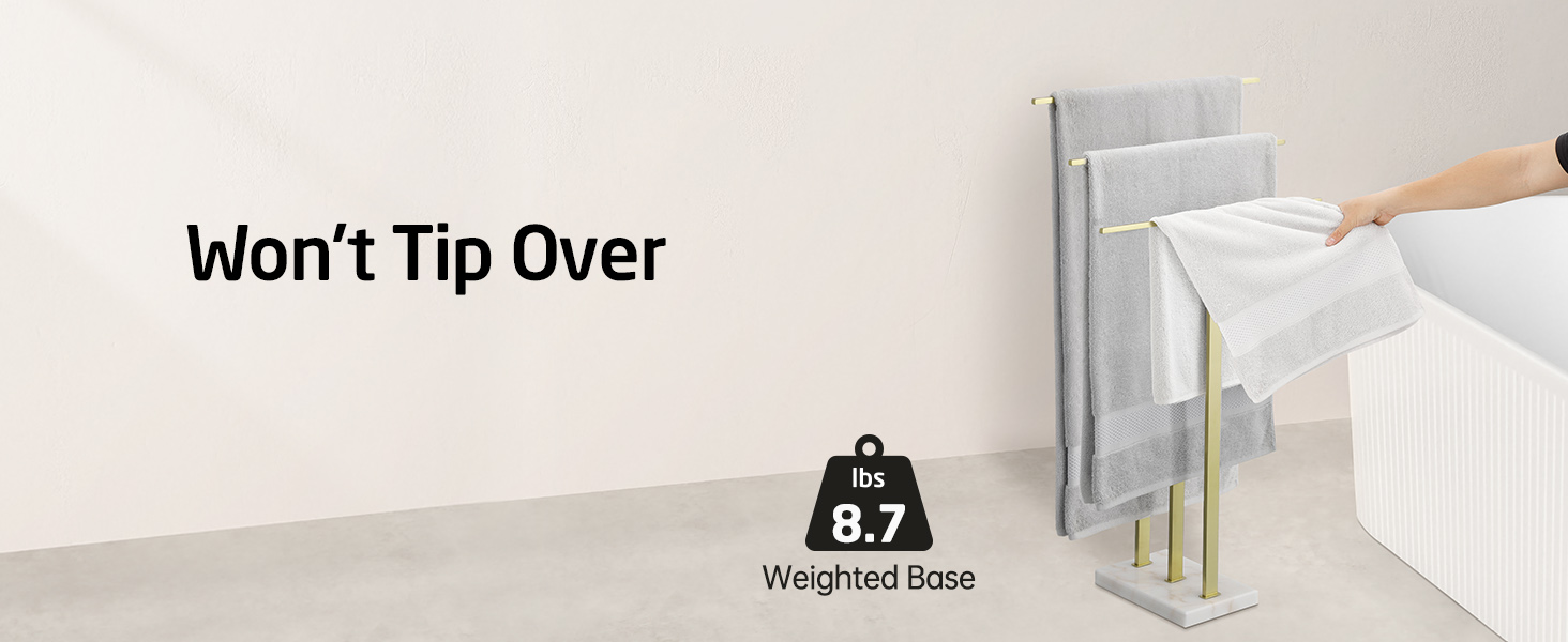 Підставка для рушників KES, 3 стійки, з нержавіючої сталі SUS304, золотиста, BTH217S3-2