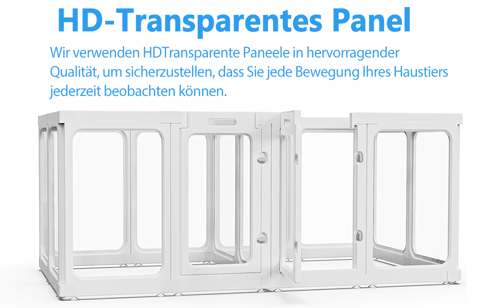 Кіяниця для цуценят SISKEYCOOC 60см з акрилового пластику, прозора, з дверцятами, для собак середніх та маленьких порід, легка у догляді, для дому (10 шт.), білий колір, 60см висота