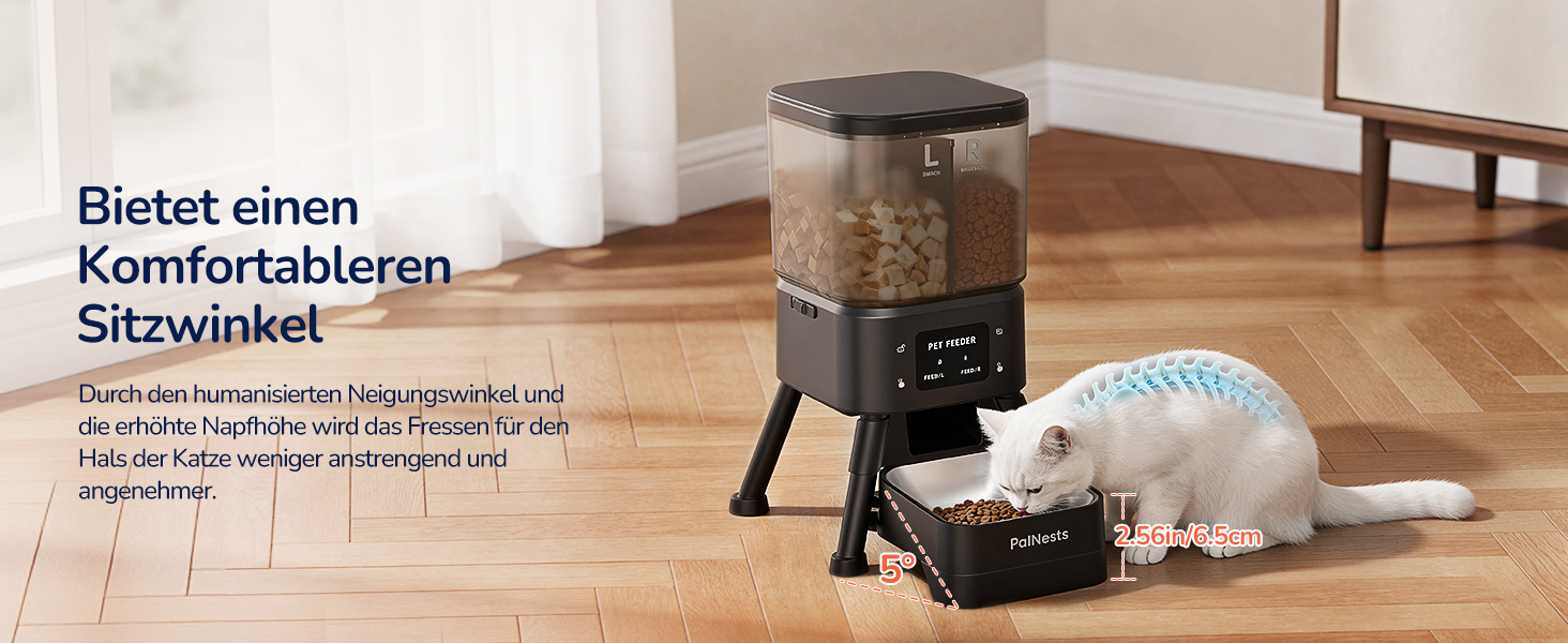 Автоматичний годівник для котів PalNests 4L з Wi-Fi, програмований таймер, сухий корм для котів/собак