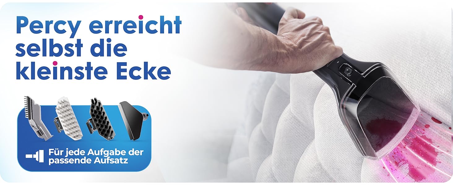 Промисловий миючий пилосос з парою - Polsterreiniger PRO – 1800W, 13kPa, для чищення диванів та килимів (Percy - Blue)