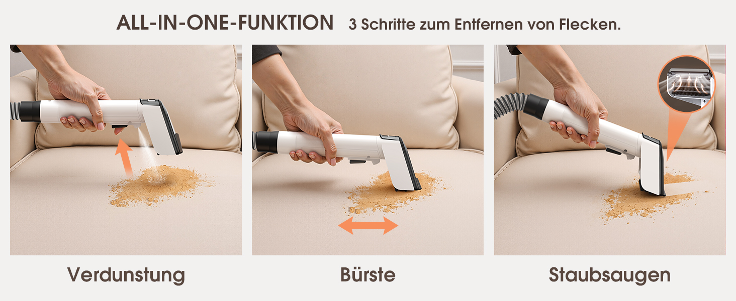 Водопилосос 450W для миття та чищення килимів, меблів та авто. Потужність 13500Pa, великий бак, довгий кабель. Білий.