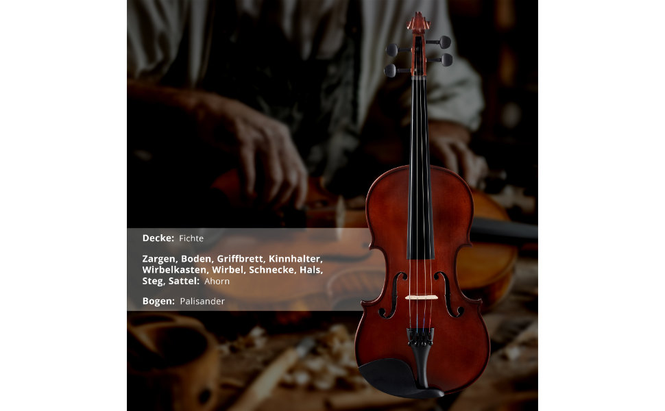 Скрипка Cantabile VP-100 4/4 (Початковий рівень, для учнів), повний комплект: скрипка, футляр, струна, каніфоль