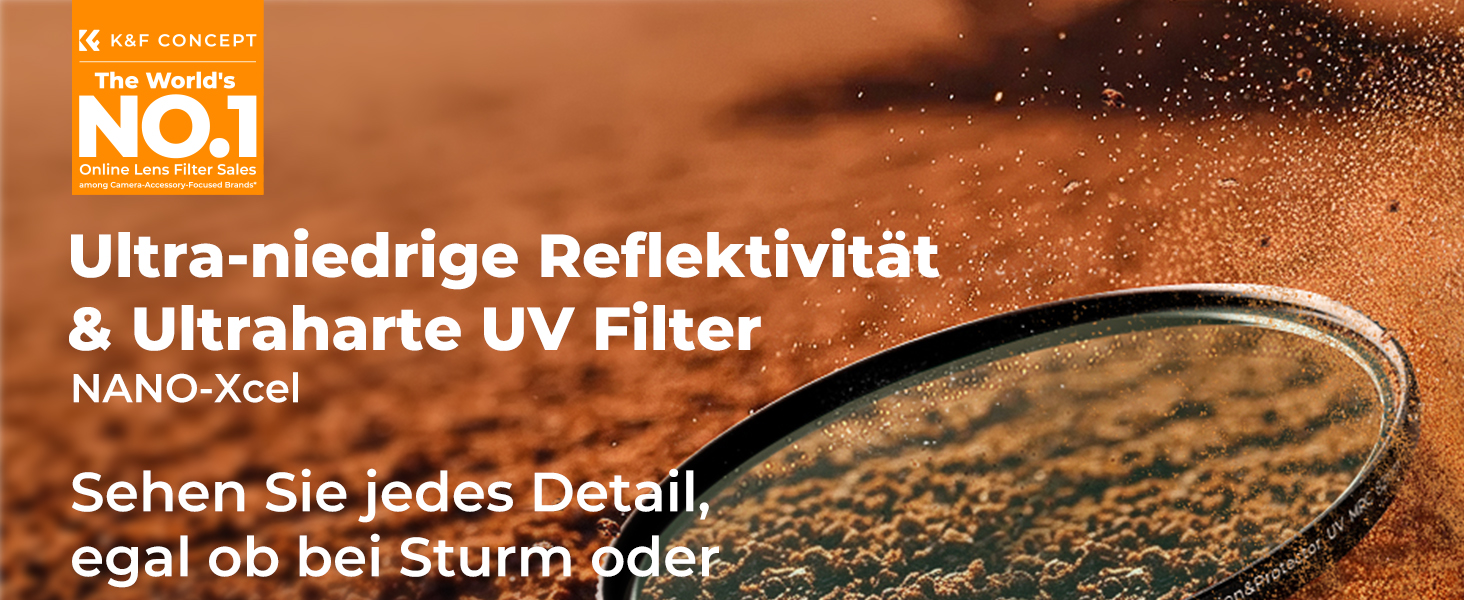Фільтр UV K&F CONCEPT 62mm з покриттям Nano-Xcel: захист від відблисків та подряпин, твердість 9H