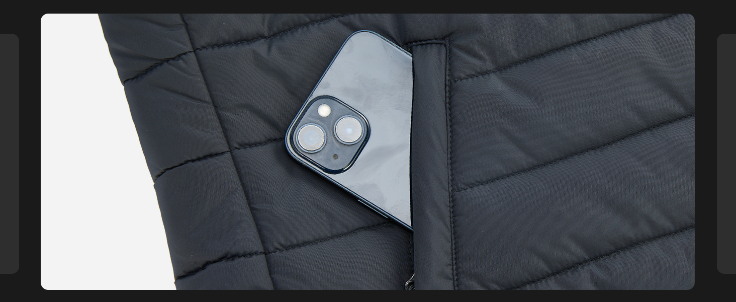 Тепла жилетка для чоловіків з Powerbank 16000mAh, 9 зон обігріву, 3 температурні режими, для активного відпочинку, чорна, L