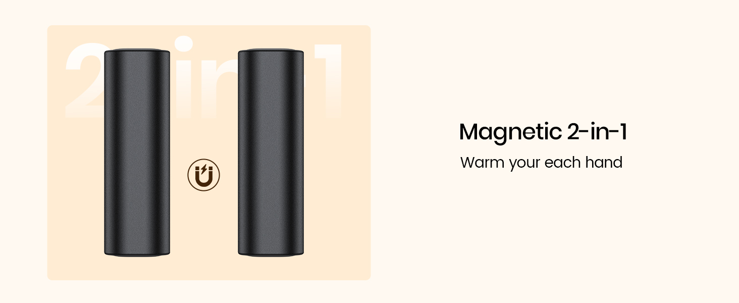 Електричний грієчка для рук Warmco 2 шт., 10000mAh, USB Powerbank, 3 рівні нагріву, для чоловіків та жінок, Outdoor, Гольф, кемпінг, чорний