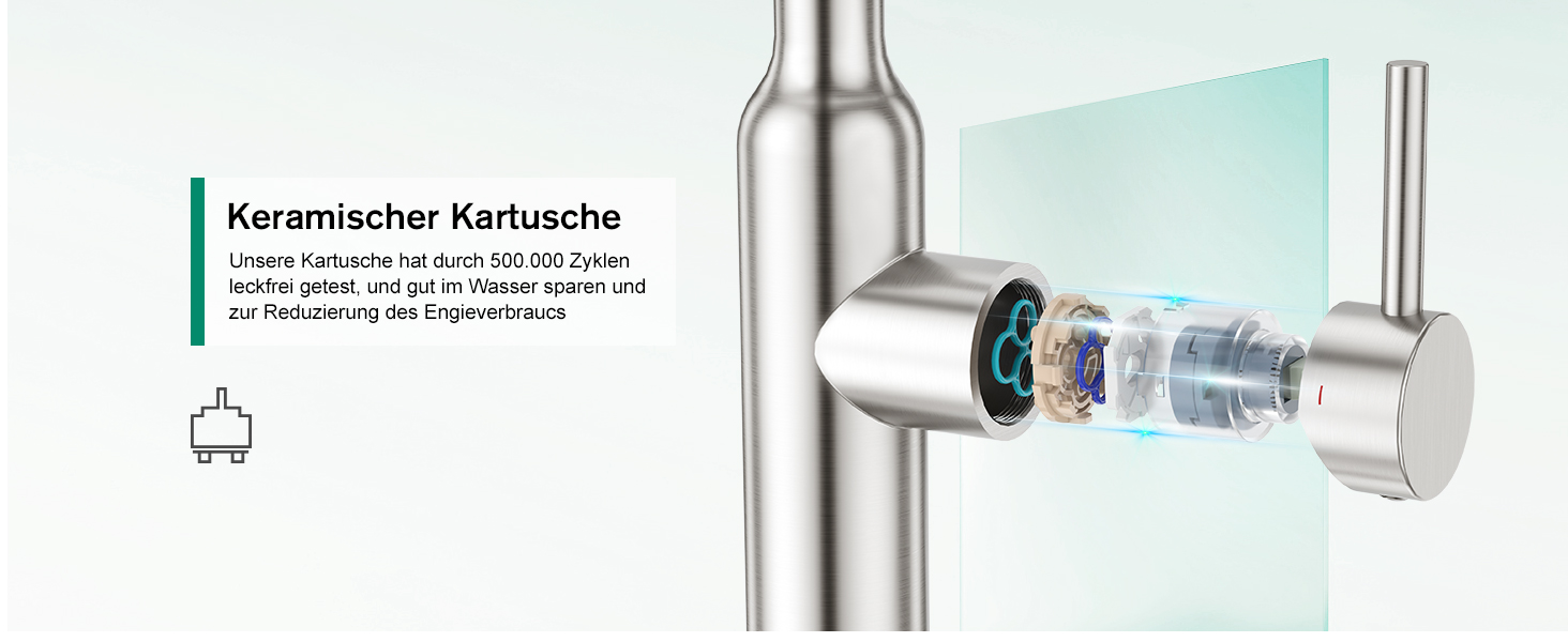 Кухонний змішувач CREA з висувною лійкою та 2 режимами струменя, поворотний на 360°, з нержавіючої сталі, матовий, для кухні