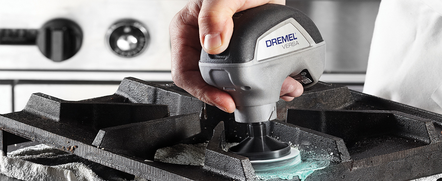 Dremel Versa PC10 багатофункціональний бездротовий роторний очищувач, набір для чищення з 9 насадками, щіткою та захистом від бризок для швидкого та легкого прибирання