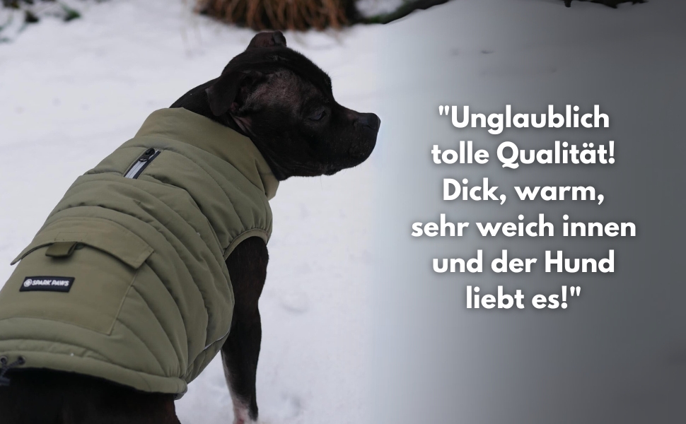 Зимова куртка для собак Spark Paws Warmshield™, флісова, водовідштовхувальна, вітрозахисна, з відбиваючими елементами, для середніх і великих порід, захист від холоду, парка, оливкова, розмір M (5-7 кг)