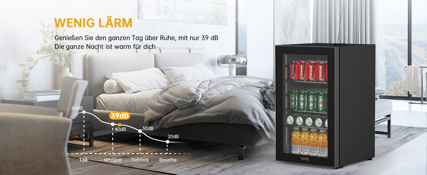 Міні холодильник WIE 70 літрів з подвійними скляними дверима, регульованими полицями для дому, кухні, бару, офісу. Для соди, пива, вина. Тиха робота, 105 доз.