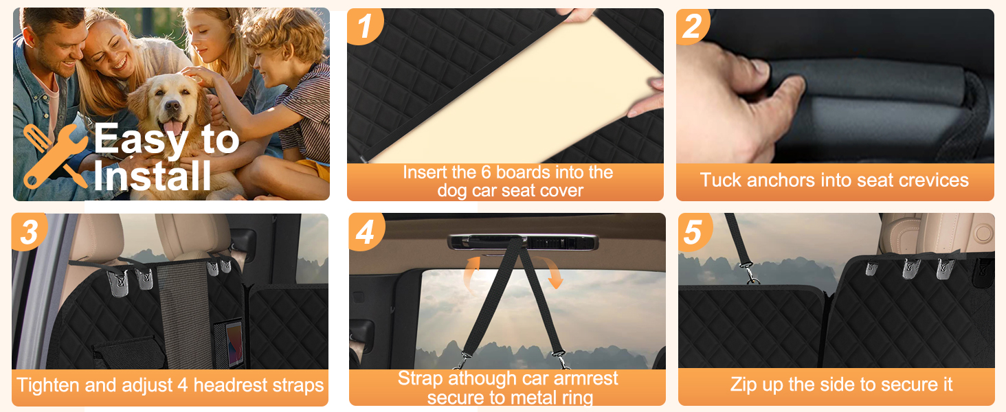 Захисний чохол на заднє сидіння авто для собак, чорний, 155x72 см (для позашляховиків/вантажів)