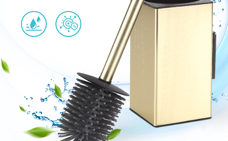 Настінна щітка для туалету DAZI з кріпленням без свердління, нержавіюча сталь, сучасний дизайн, знімний внутрішній стаканчик, золотий колір