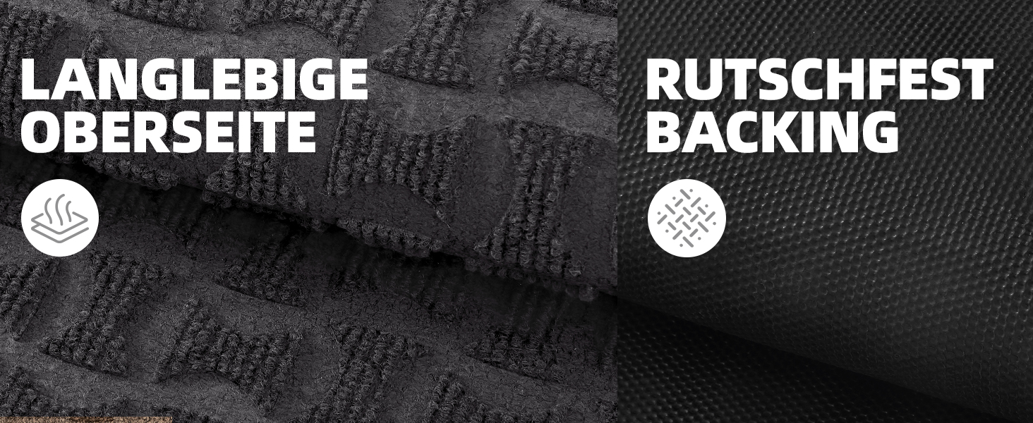 Килимок для дому та вулиці, вологостійкий, 81x122 см (сірий)