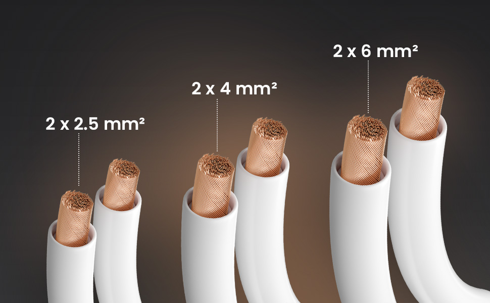 Акустичний кабель GEARit OFC 2 x 2,5 мм² (14 AWG), 1.8м, Hi-Fi аудіо кабель для колонок з позолоченими банановими роз'ємами, білий