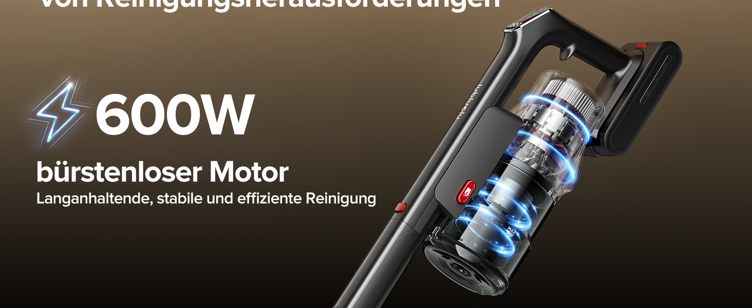 Бездротовий акумуляторний пилосос Lubluelu 600W, 55kPa, 7-ступенева фільтрація, для тварин, твердих поверхонь та килимів, сіро-фіолетовий