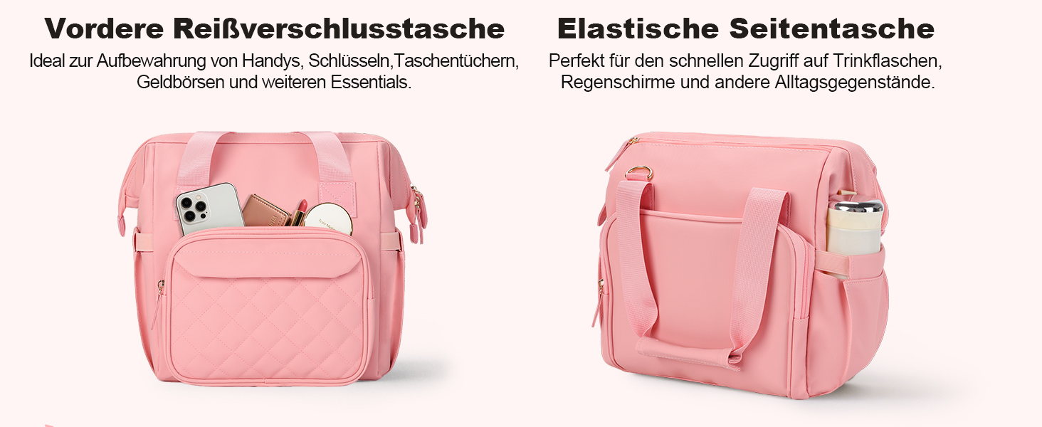 Сумка-холодильник 20 л, рожева: ізольована сумка-ланчбокс з PEVA-підкладкою, кілька відділень та плечовим ременем для роботи, школи, авто, пікніка