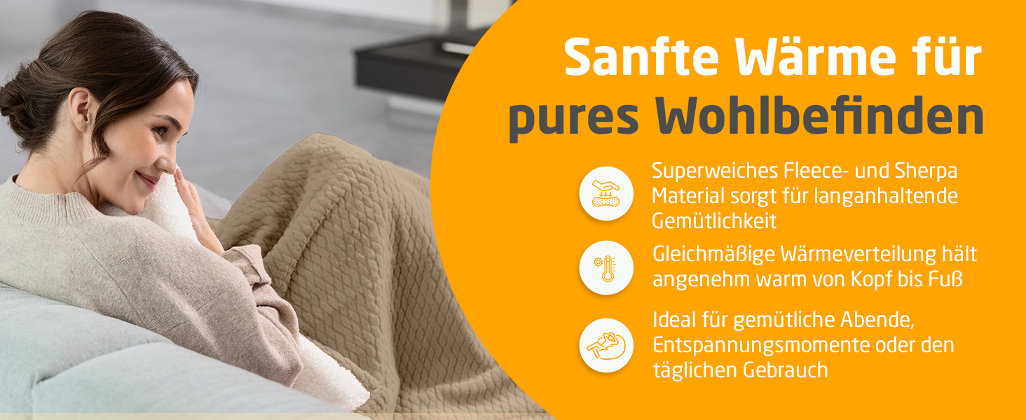 Електрична ковдра Medisana Kuschelheizdecke з функцією автовимкнення, 160x120 см, сіра, 3 режими нагріву, двостороння