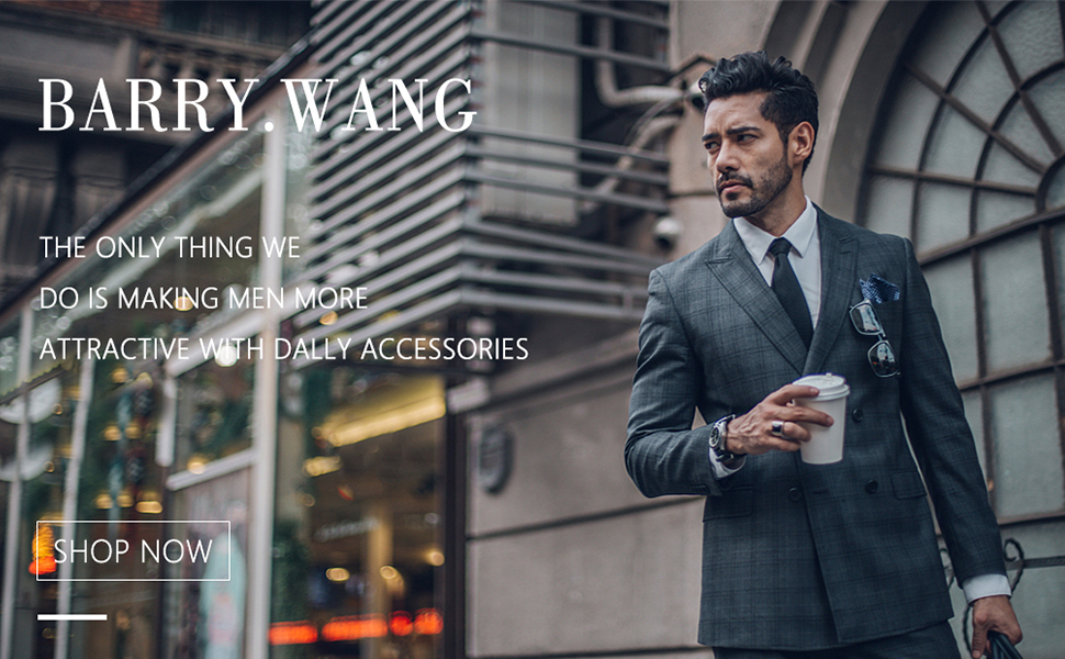 Краватка Barry.Wang з нагрудною хустиною та затискачем для краватки в комплекті, візерунок пейслі