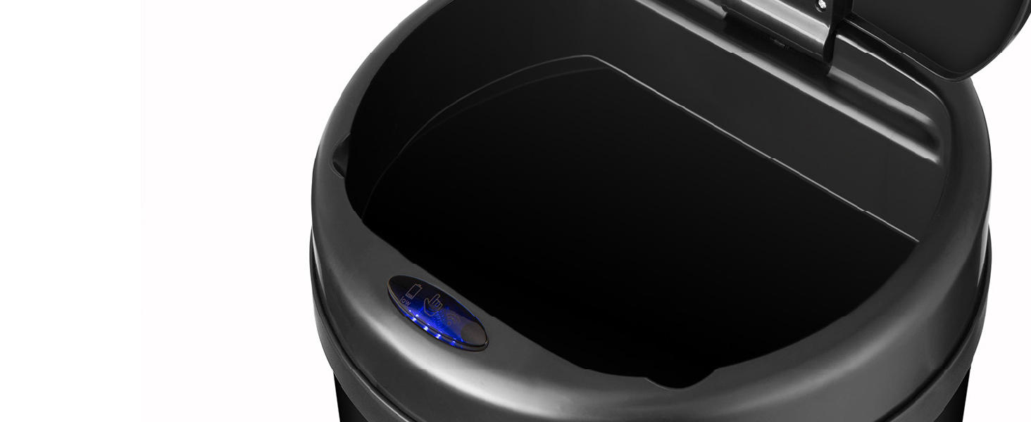 Відро для сміття Juskys з датчиком руху, 30 л, нержавіюча сталь, з кришкою-затискачем для пакетів, безконтактне відкриття