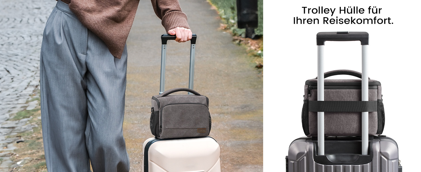 Сумка для камери S-ZONE: водонепроникна фотосумка для DSLR/SLR з кріпленням для штатива та аксесуарами (сіра)