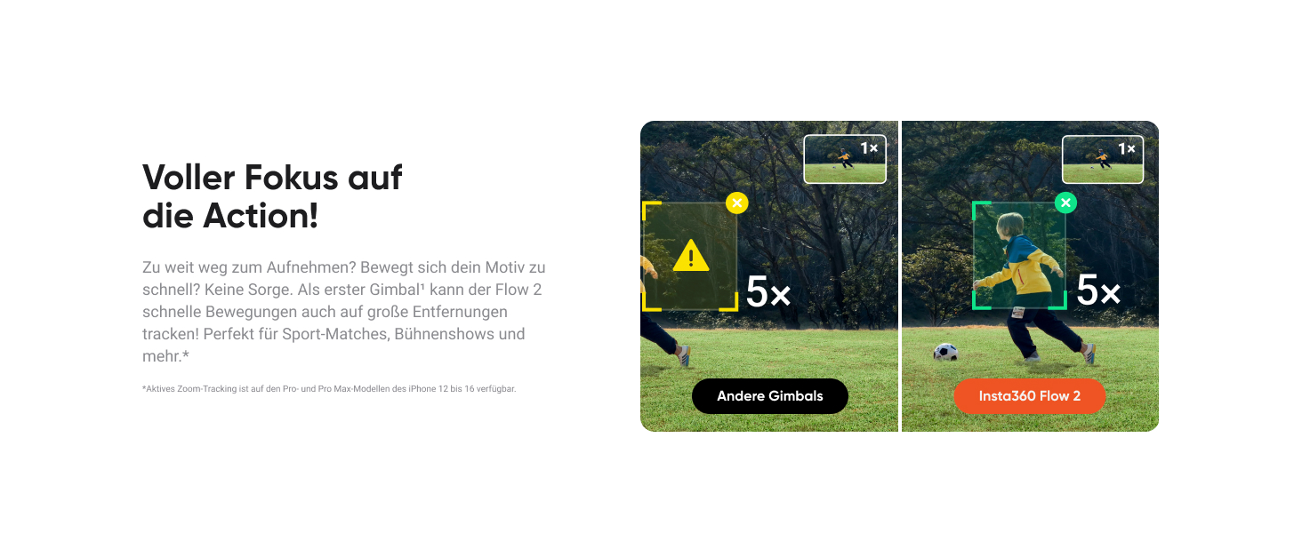 Insta360 Flow 2 Gray – Стабілізатор для смартфонів, Gimbal з AI-tracking, вбудований штатив/селфі-стік, пульт дистанційного керування, для iPhone/Android, сірий, Flow 2