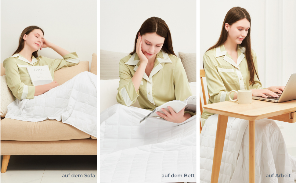 Обважнююча ковдра Degrees of Comfort 155x220 см, 9 кг, антистрес терапевтична ковдра з 100% бавовни для дорослих для покращення сну