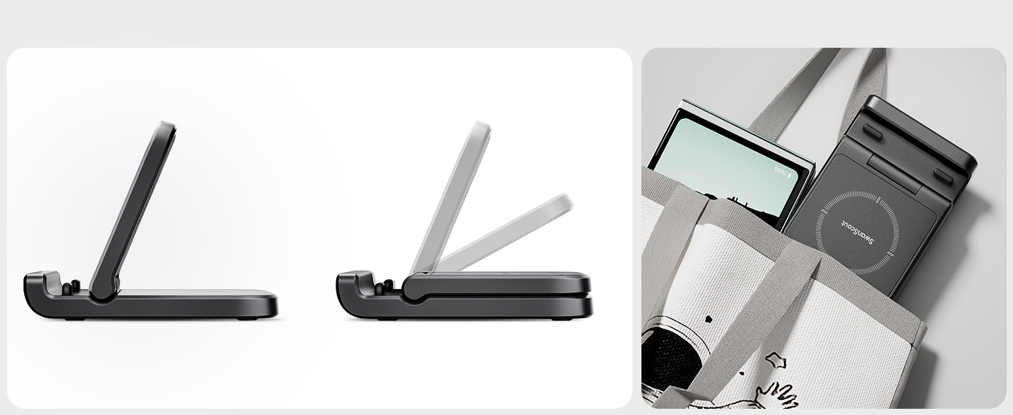 Бездротова зарядка SwanScout для Samsung Galaxy Z Flip 7/7 FE, 6/5/4/3 та Moto Razr 60/50/40 (Ultra), SwanScout 501S (чорний)