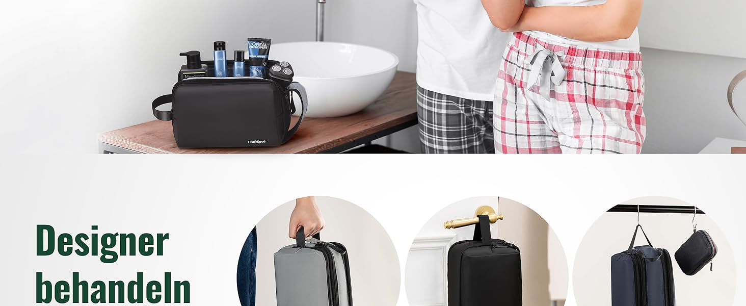 Чоловіча дорожня косметичка Kulturbeutel, водонепроникна косметичка для подорожей, чорна, M