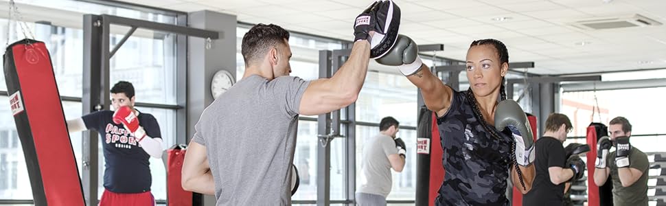 Боксерські рукавички Paffen Sport FIT з дихаючою сіткою на долоні для боксу, кікбоксингу, муай-тай, K1 та інших єдиноборств, рожевий/білий (чорний/білий, 16UZ)