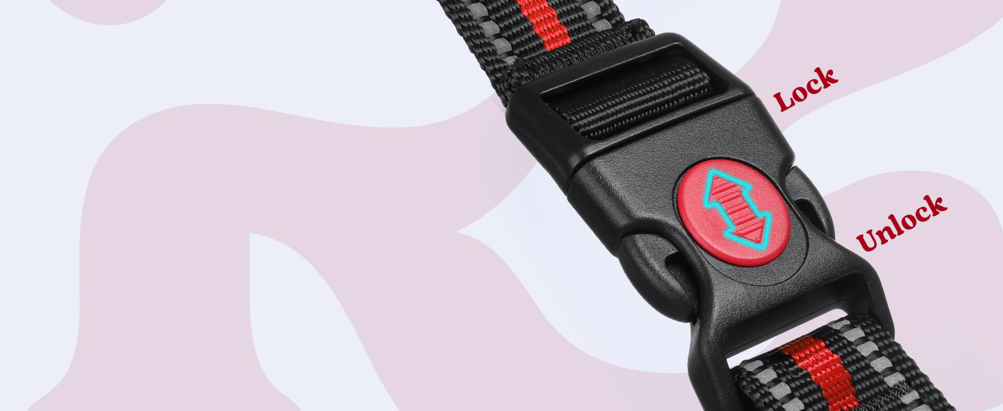 Нашийник для собак Rabbitgoo, великі породи, регульований, анти-тяга, з ручкою, м'який, світловідбиваючий, червоний, L (1 шт.)