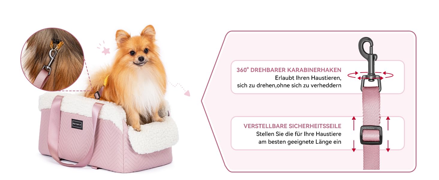 Автомобільний лежак для собак PETSFIT - чорний, шкіра, до 5 кг