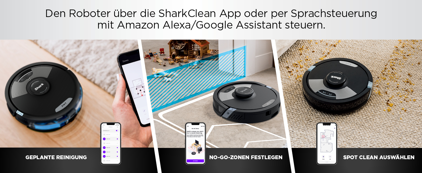 Робот-пилосос Shark Matrix Plus 2-в-1 з функцією миття та авто-збірником пилу, самоочищуючийся, для шерсті тварин, килимів та твердих підлог, 14,5 см, чорний