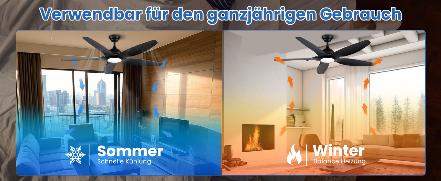 Стеляний вентилятор Newday 153см, чорний з підсвіткою та пультом, 5 лопастей, DC мотор, регулювання швидкості, таймер, для дому