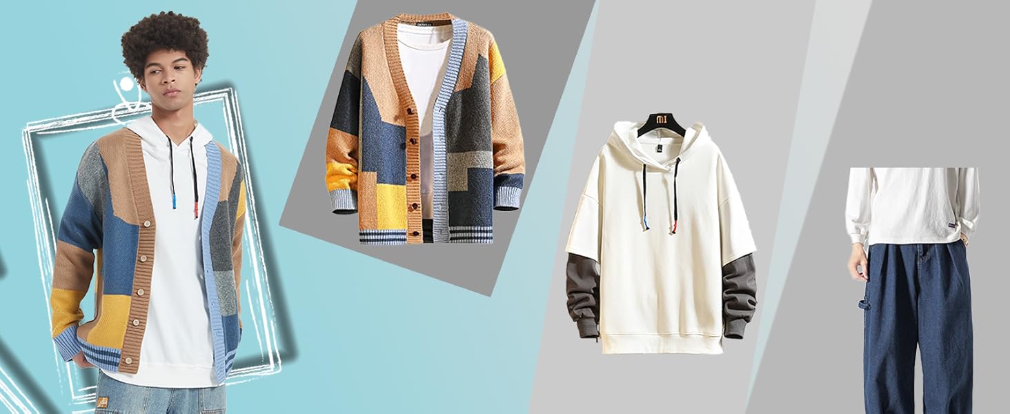 Чоловічий в'язаний кардиган Gurunvani з довгими рукавами та ґудзиками, XXL, чорний