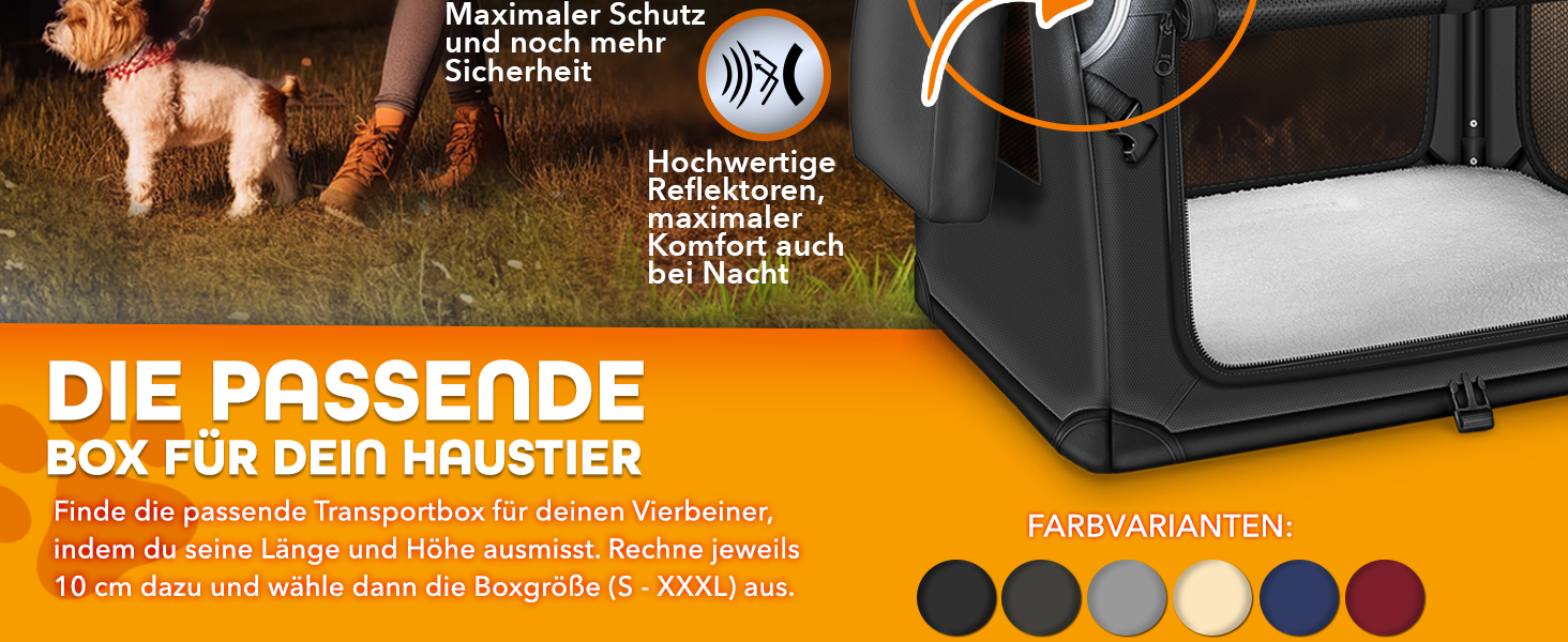 Транспортна переноска для собак та котів TRESKO® S (50x34x34 см) з підкладкою, шпателем та відбивачами | Переноска для собак та котів | Міцна переноска для собак, сіра