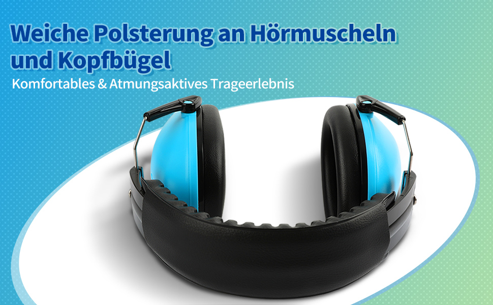 Навушники захисні для дітей Floriogra (2 шт) - капсульні, складані, блакитно-зелені, для захисту слуху від шуму (3-16 років)