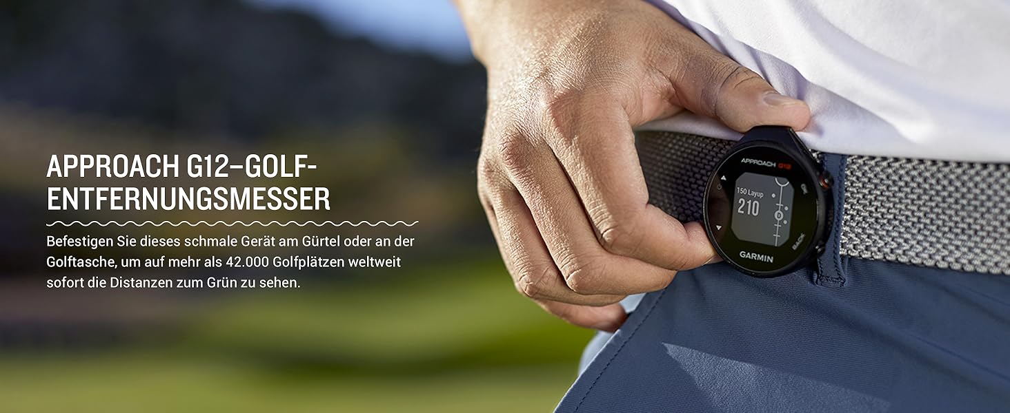 Годинник для гольфу Garmin Approach S12 з GPS та вимірюванням відстаней до зеленої зони та перешкод. 42 000 гольф-полів. Дисплей 1.3' та просте керування (відновлений).