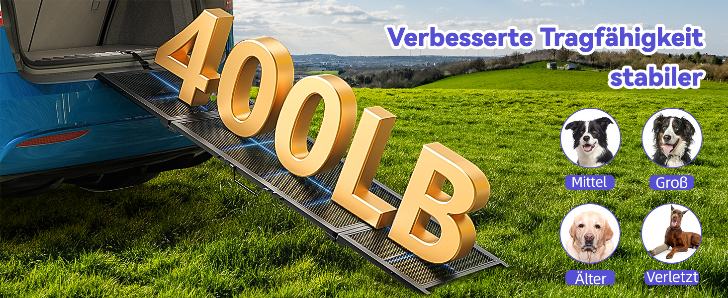 Рампа для собак у машину, 190 x 50 см - широка сходинка для собак середніх та великих порід, до 180 кг, антиковзка, для авто, позашляховиків, ліфтів