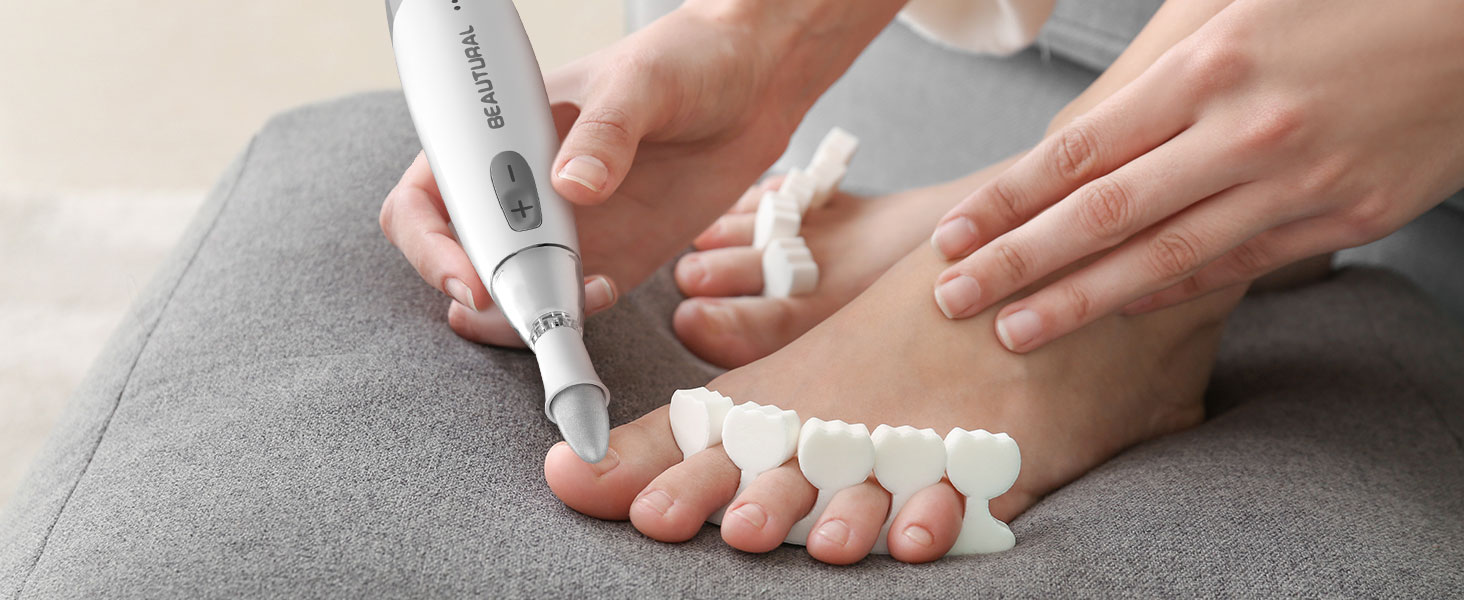 Набір для манікюру та педикюру Beautural, електричний фрезер для нігтів з LED-підсвічуванням, 10 насадок, для догляду за руками та ногами