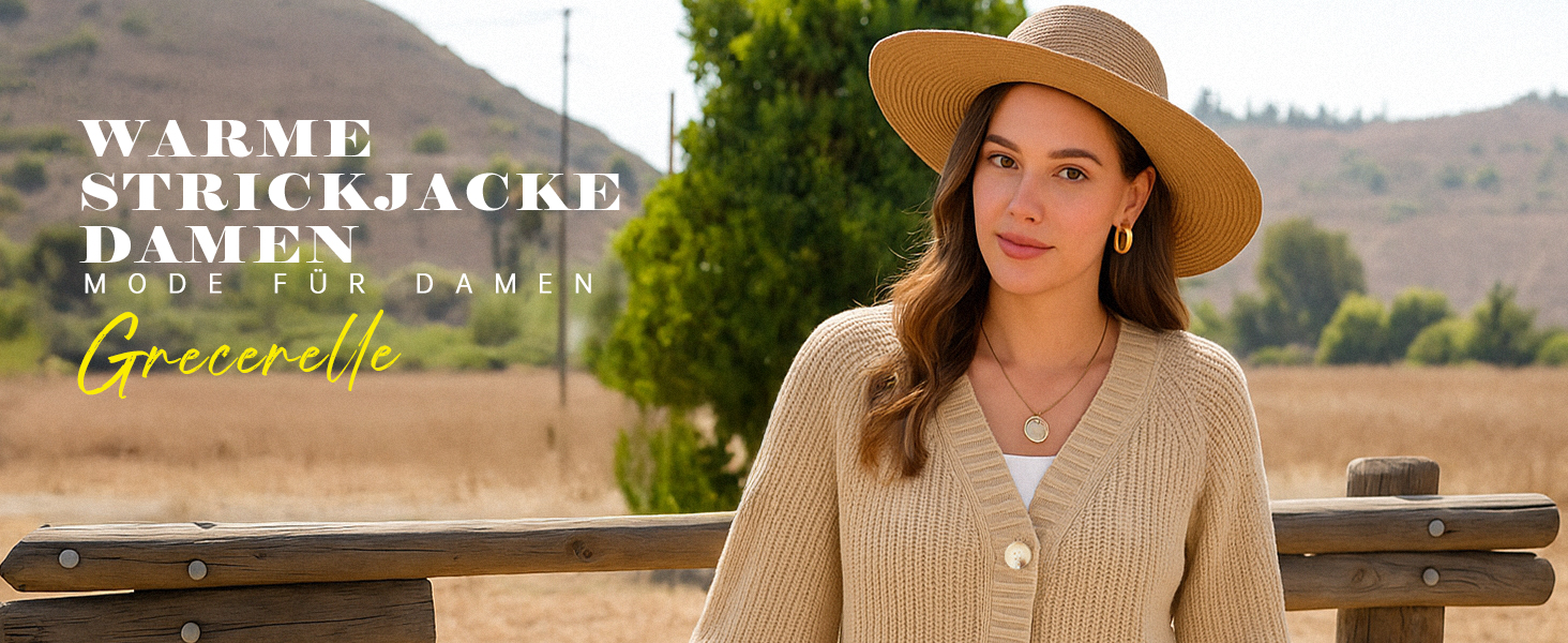 Жіночий в'язаний кардиган GRECEREE з V-подібним вирізом та ґудзиками, з кишенями (червоний, M)